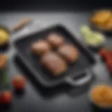 Elegant design of the All-Clad non-stick grill pan showcasing its sleek finish