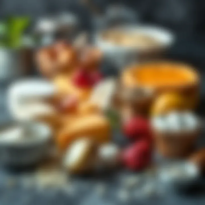 Selection of Cheesecake Ingredients An assortment of cheesecake ingredients laid out for selection