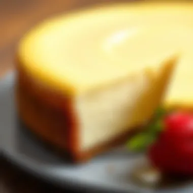 Perfectly Baked Cheesecake A close-up of a perfectly baked cheesecake with a smooth texture