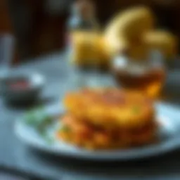 Golden, crispy hash browns on a plate garnished with herbs