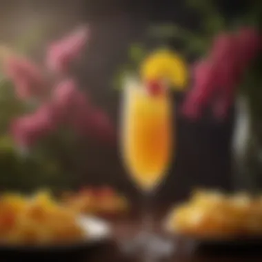 Mimosa Elegance A vibrant mimosa garnished with fresh fruits