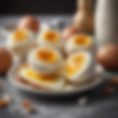 Perfectly boiled eggs displayed on a plate