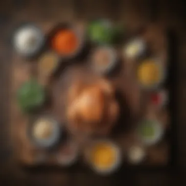 Essential Ingredients for Impeccable Brines A variety of brine ingredients laid out on a rustic wooden table.