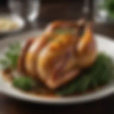 Culmination of Brining: A Culinary Masterpiece A beautifully plated chicken dish garnished with herbs, highlighting the finished result.