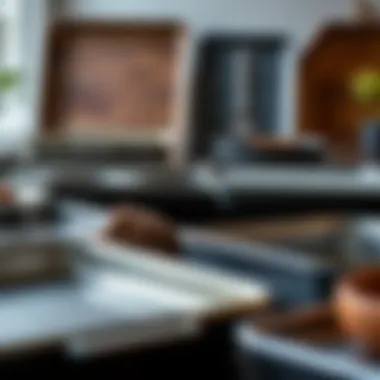 Diverse Selection of Baking Trays A variety of high-quality baking trays arranged elegantly