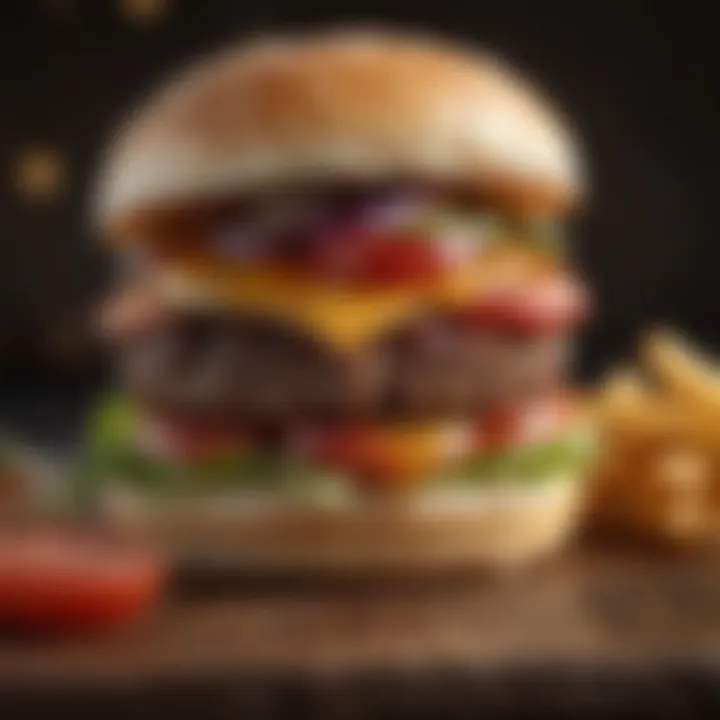 Close-up of a gourmet burger showcasing quality ingredients