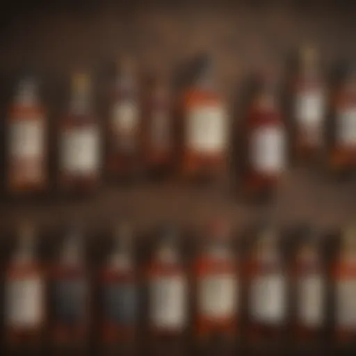 An array of whiskey bottles showcasing diverse brands and styles