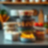 Elegant stackable food containers showcasing diverse designs and materials.