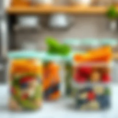 Enhancing Freshness with Airtight Stackable Containers Preserved ingredients in airtight stackable containers for enhanced freshness.