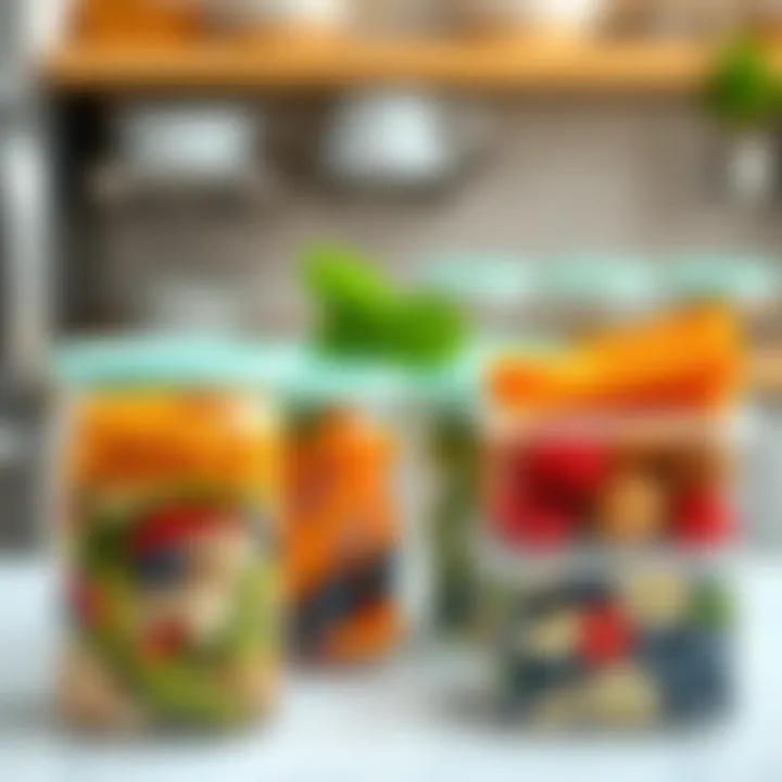 Enhancing Freshness with Airtight Stackable Containers Preserved ingredients in airtight stackable containers for enhanced freshness.