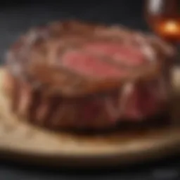 A beautifully marbled ribeye steak showcasing its rich texture and flavor.