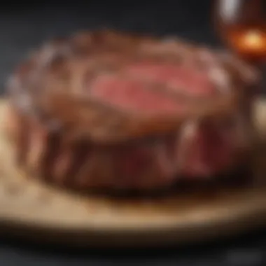 A beautifully marbled ribeye steak showcasing its rich texture and flavor.