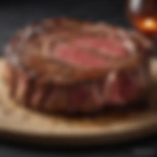 A beautifully marbled ribeye steak showcasing its rich texture and flavor.