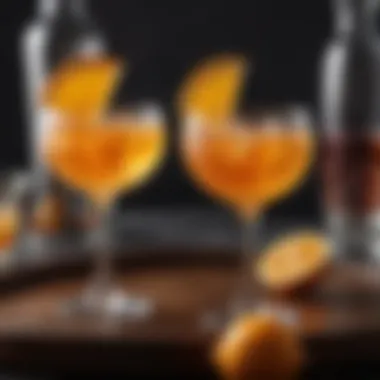 Artisan cocktail glasses showcasing the allure of orange and tequila