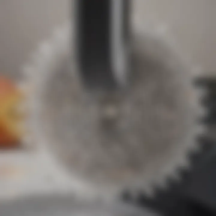 Close-up view of the Cuisinart shredding disc showcasing its sharp blades.