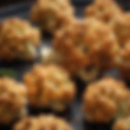 Close-up of roasted cauliflower with spices