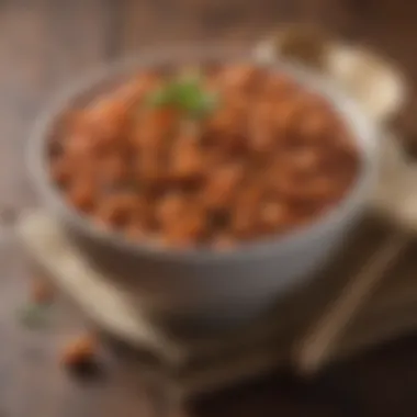 A gourmet twist on baked beans with gourmet spices and herbs