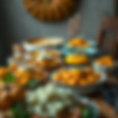 An array of savory pumpkin dishes arranged artistically on a rustic table
