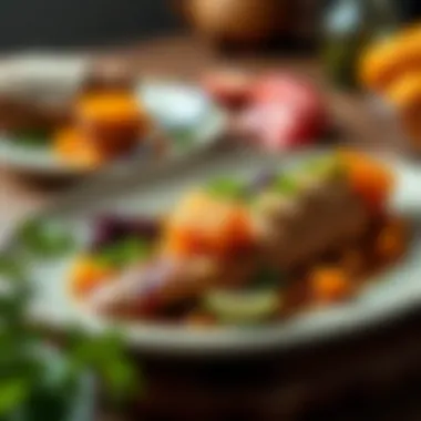 A beautifully plated dish featuring a creative sweet potato recipe