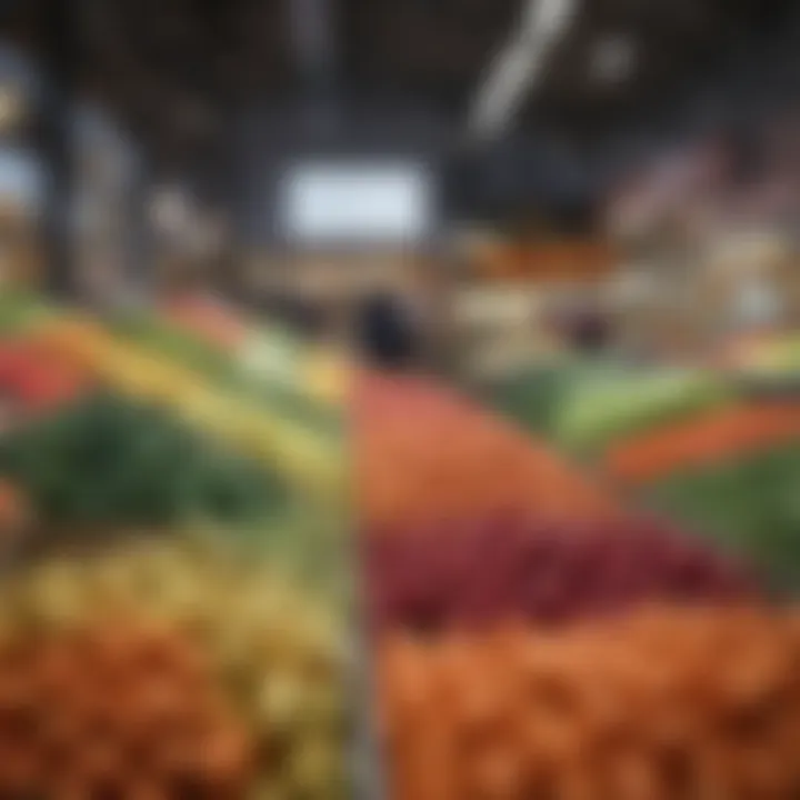 A vibrant market display featuring fresh vegetables and fruits characteristic of the Dutch diet.