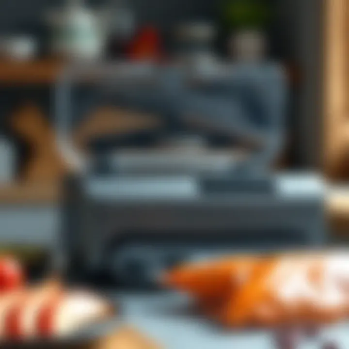 A detailed view of vacuum sealing features and controls