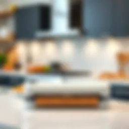 A sleek vacuum sealer on a kitchen countertop