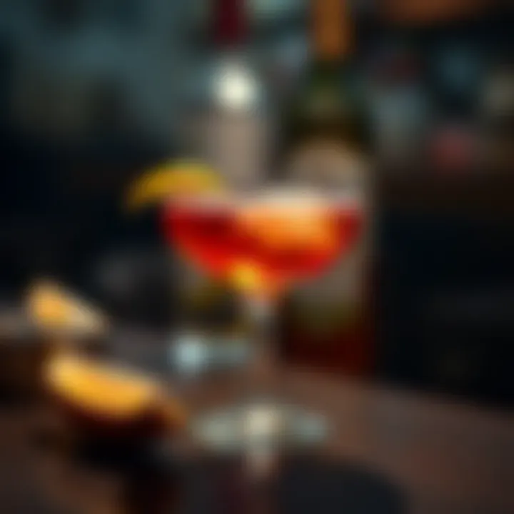 Perfectly Crafted Manhattan A close-up of a perfectly crafted Manhattan cocktail