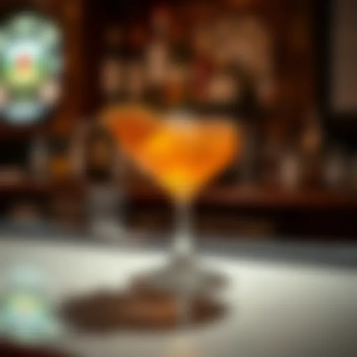 Classic Cocktail Culture A vintage bar setting showcasing classic cocktail culture