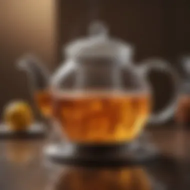 A practical glass teapot with a built-in infuser, demonstrating versatility on a burner.