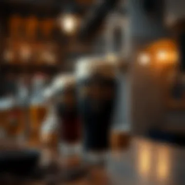 An artistic representation of the cultural impact of coffee beer through various historical references.