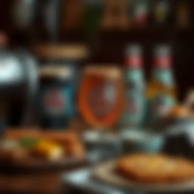 A beautifully styled table featuring PBR coffee beer paired with artisanal snacks.