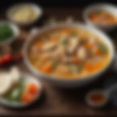 A visual representation of the cultural impact of chicken soup across different global cuisines.