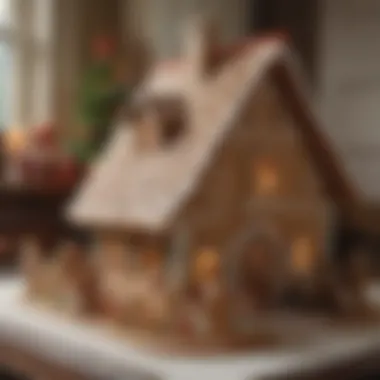 Historical gingerbread designs displayed in a showcase