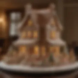 Intricate gingerbread house display showcasing architectural designs