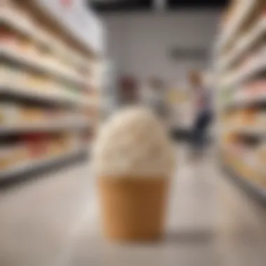 A grocery store aisle filled with keto-friendly products including ice cream