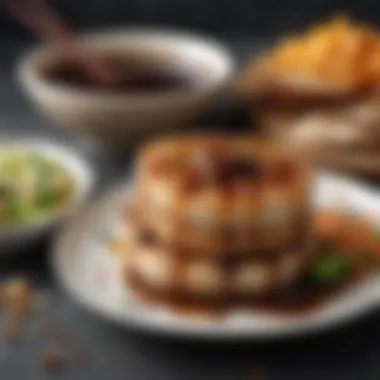 Balanced Meal with 0 Calorie Teriyaki Sauce A balanced meal featuring 0 calorie teriyaki sauce as a condiment, showcasing healthy options