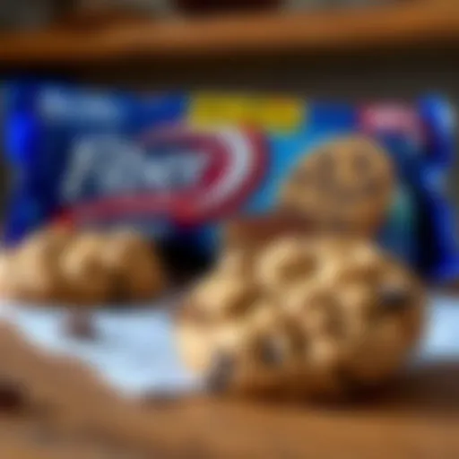 Close-up of Fiber One cookies on a wooden table