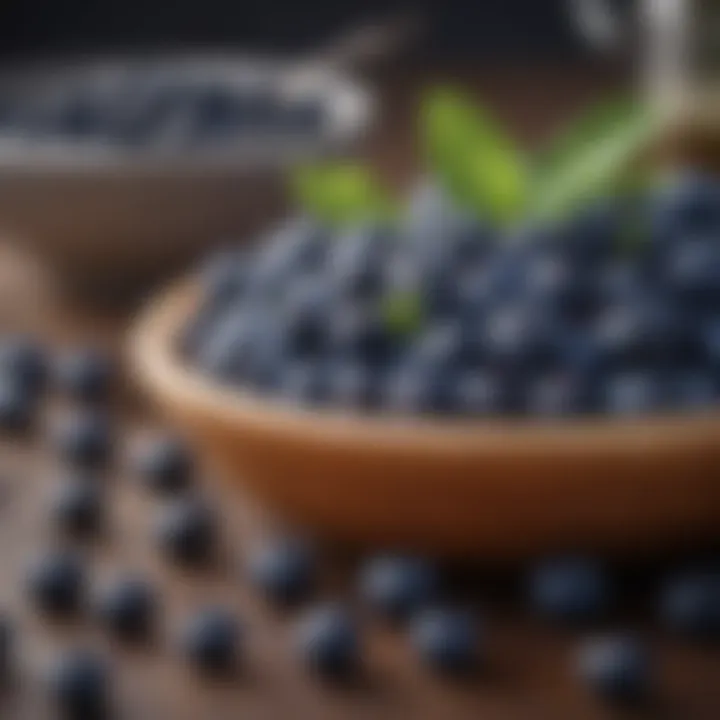 A creative dish featuring blueberries as a primary ingredient