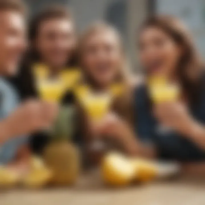 A group of friends enjoying Pineapple Malibu cocktails during a celebration