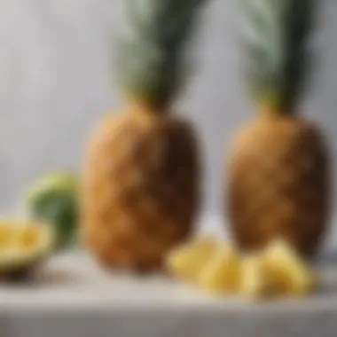 A close-up of the ingredients used in the Pineapple Malibu cocktail