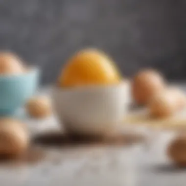 A close-up of various egg substitutes like chia seeds and aquafaba