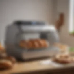 A sleek modern bread proofer showcasing its adjustable temperature settings.