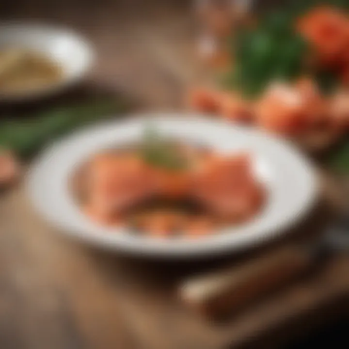 Cultural celebration featuring salmon bowtie at a festive table