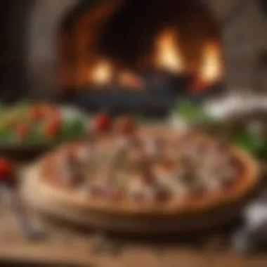 A selection of unique pizza recipes displayed on a rustic wooden table.