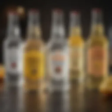 A selection of tonic water brands showcasing diverse flavors.