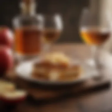 Savory Elegance with Apple Whiskey A gourmet dish featuring apple whiskey glaze