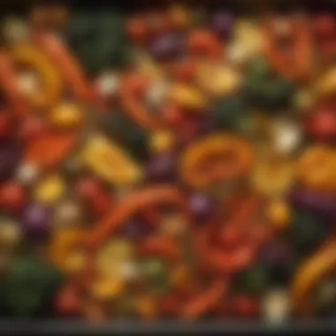 Vibrant Roasted Vegetables An array of colorful vegetables roasted in an extra large baking dish
