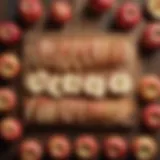 Fuji apple slices arranged beautifully on a rustic wooden table