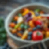 A vibrant bowl of mixed plant-based ingredients showcasing a variety of colors and textures