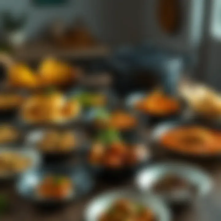A table spread with dishes made using an all-purpose pot